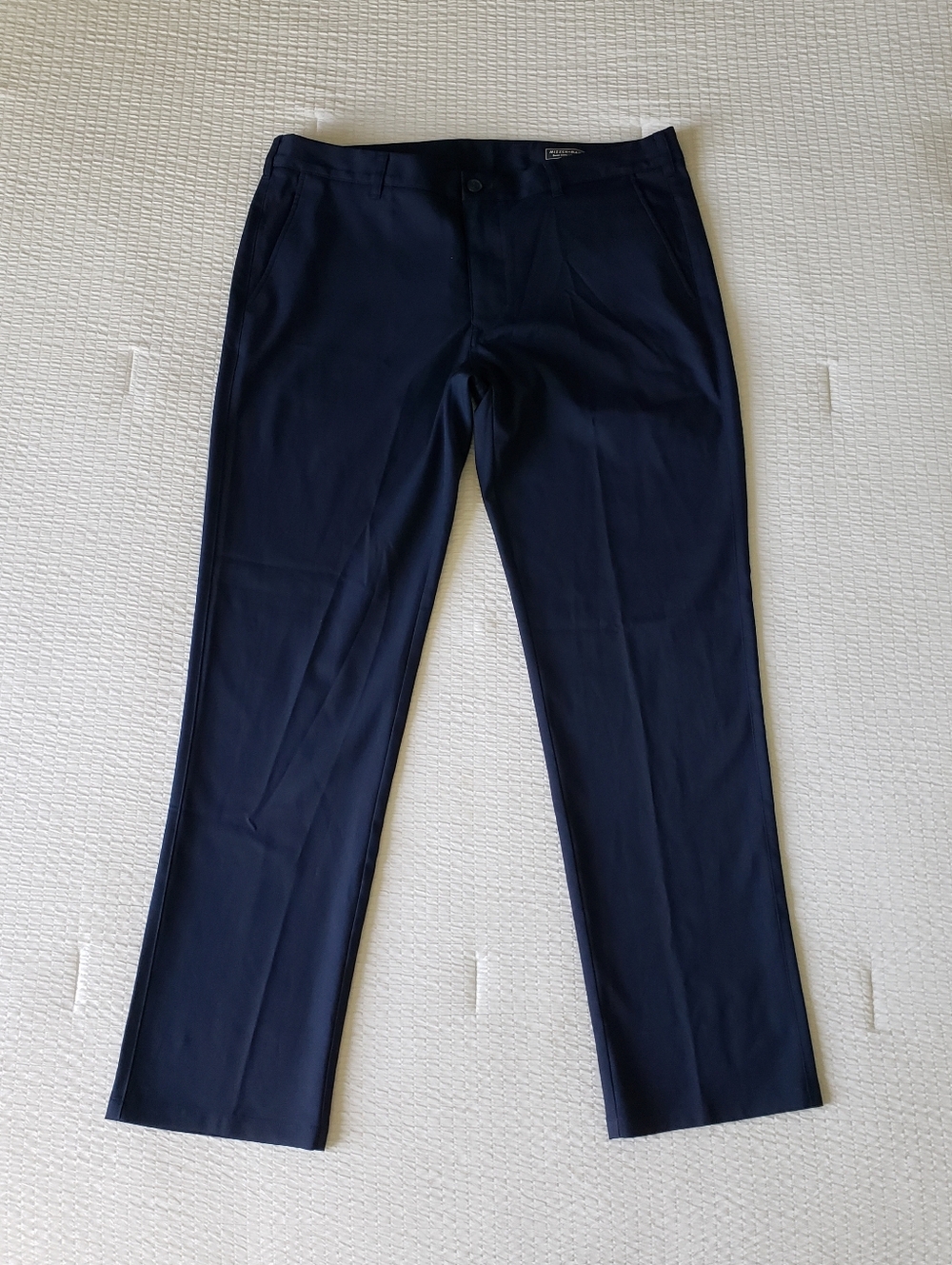 NWOT! MIZZEN+MAIN Men's Baron Chino Athleisure Stretch Pants (36x32) Navy Blue